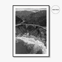 Big Sur Black and White Fine Art Photo Print, Bixby Creek Bridge, California Poster