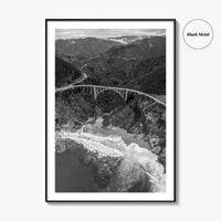 Big Sur Black and White Fine Art Photo Print, Bixby Creek Bridge, California Poster