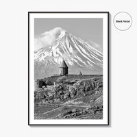 Armenia Black and White Fine Art Photo Print, Khor Virap Monastery, Mount Ararat Poster