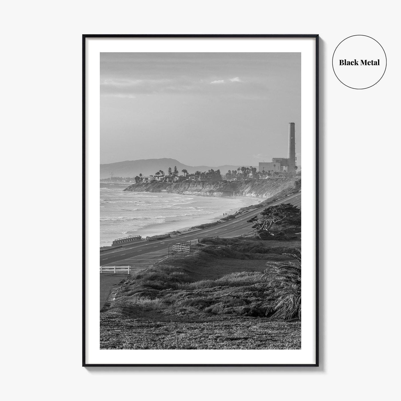 Carlsbad Black and White Fine Art Photo Print, San Diego Power Plant California Poster