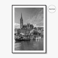 Cork Black and White Fine Art Photo Print, Cobh Cathedral Ireland Poster