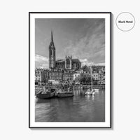 Cork Black and White Fine Art Photo Print, Cobh Cathedral Ireland Poster