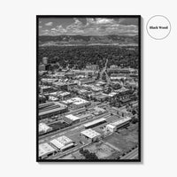 Fort Collins Black and White Fine Art Photo Print, Aerial View, Colorado Poster, USA