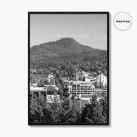 Eugene Skyline Black and White Fine Art Photo Print, Oregon Wall Poster, USA