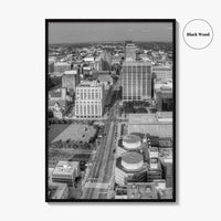 Dayton Skyline Black and White Fine Art Photo Print, Ohio, USA, Wall Decor, Poster