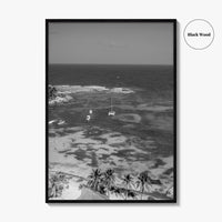 Akumal Black and White Fine Art Photo Print, Quintana Roo Riviera Maya Mexico Poster