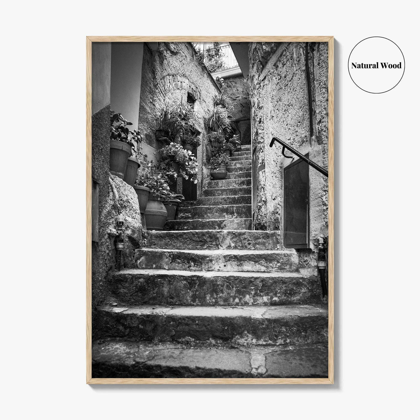 Cinque Terre Black and White Fine Art Photo Print, Riomaggiore Italy Poster