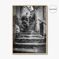 Cinque Terre Black and White Fine Art Photo Print, Riomaggiore Italy Poster