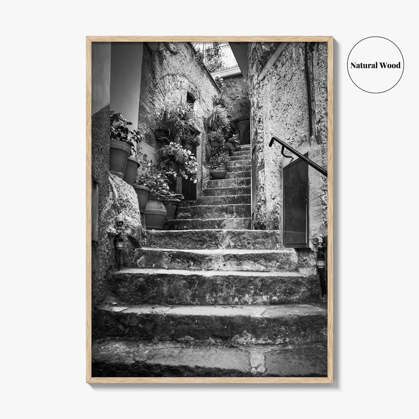 Cinque Terre Black and White Fine Art Photo Print, Riomaggiore Italy Poster