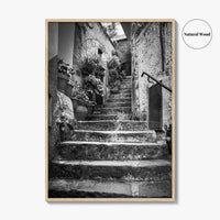 Cinque Terre Black and White Fine Art Photo Print, Riomaggiore Italy Poster