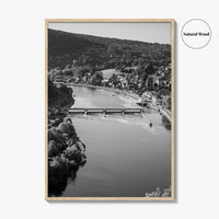 Ardennes Black and White Fine Art Photo Print, River Meuse Dinant Namur Poster
