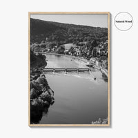 Ardennes Black and White Fine Art Photo Print, River Meuse Dinant Namur Poster