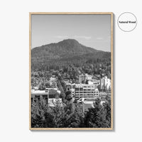 Eugene Skyline Black and White Fine Art Photo Print, Oregon Wall Poster, USA