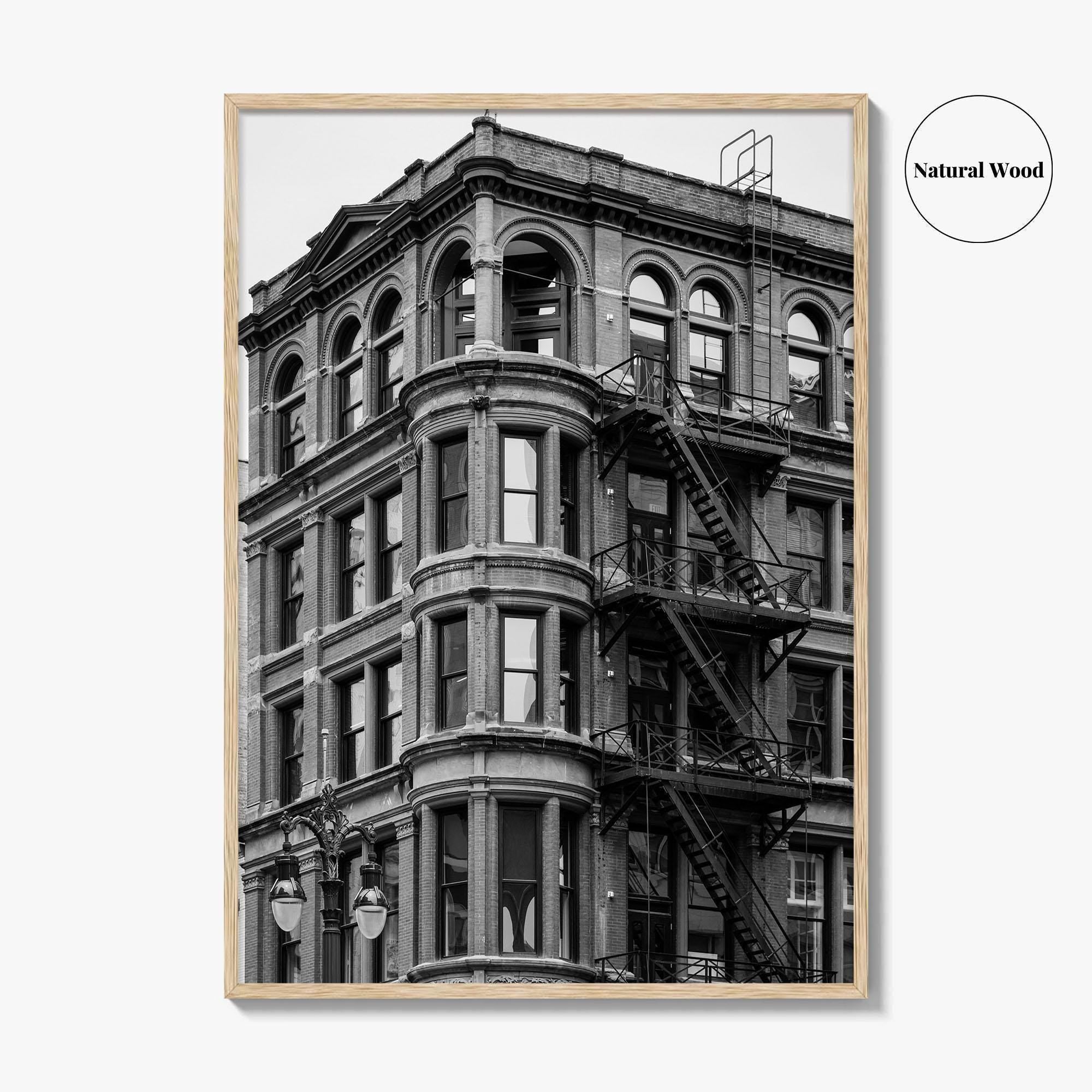 Detroit Black and White Fine Art Photo Print, Michigan USA, Architecture Wall Decor Poster