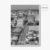 Dayton Skyline Black and White Fine Art Photo Print, Ohio, USA, Wall Decor, Poster