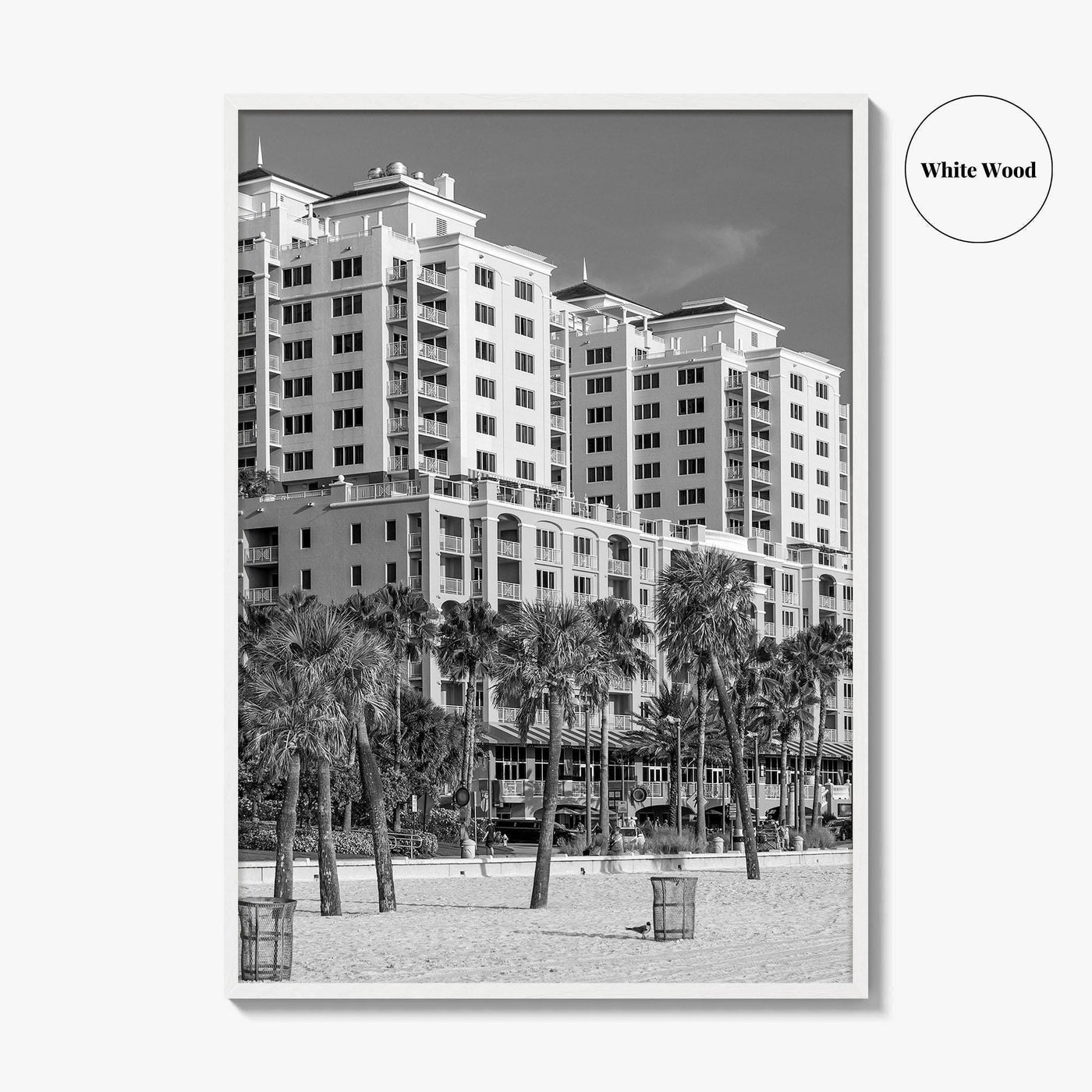Clearwater Beach Black and White Fine Art Photo Print, Florida, Gulf of Mexico Poster
