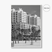 Clearwater Beach Black and White Fine Art Photo Print, Florida, Gulf of Mexico Poster