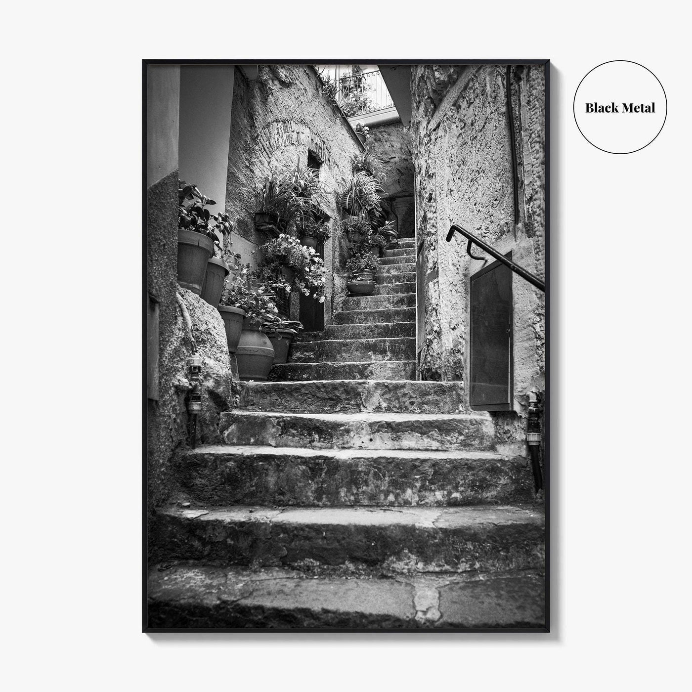Cinque Terre Black and White Fine Art Photo Print, Riomaggiore Italy Poster