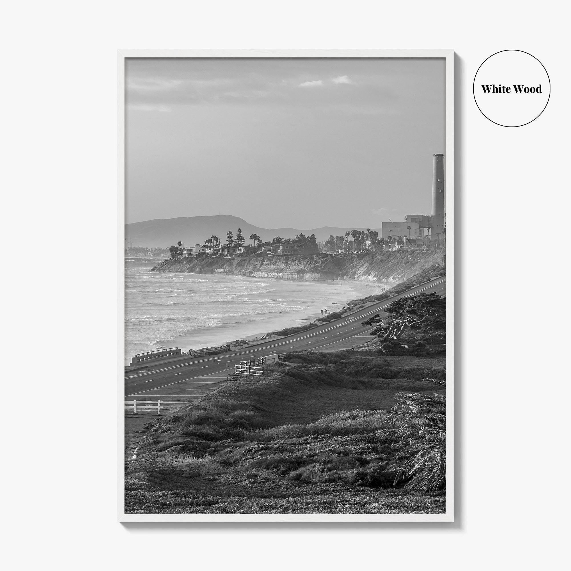 Carlsbad Black and White Fine Art Photo Print, San Diego Power Plant California Poster