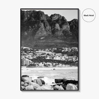 Cape Town Black and White Fine Art Photo Print, Camps Bay South Africa Poster