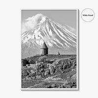 Armenia Black and White Fine Art Photo Print, Khor Virap Monastery, Mount Ararat Poster