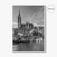 Cork Black and White Fine Art Photo Print, Cobh Cathedral Ireland Poster