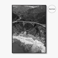Big Sur Black and White Fine Art Photo Print, Bixby Creek Bridge, California Poster