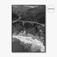 Big Sur Black and White Fine Art Photo Print, Bixby Creek Bridge, California Poster