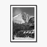 Big Sky Black and White Fine Art Photo Print, Montana USA Poster, Ski Resort
