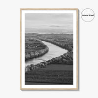 Connecticut Black and White Fine Art Photo Print, CT River Sugarloaf Mountain Poster