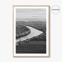 Connecticut Black and White Fine Art Photo Print, CT River Sugarloaf Mountain Poster