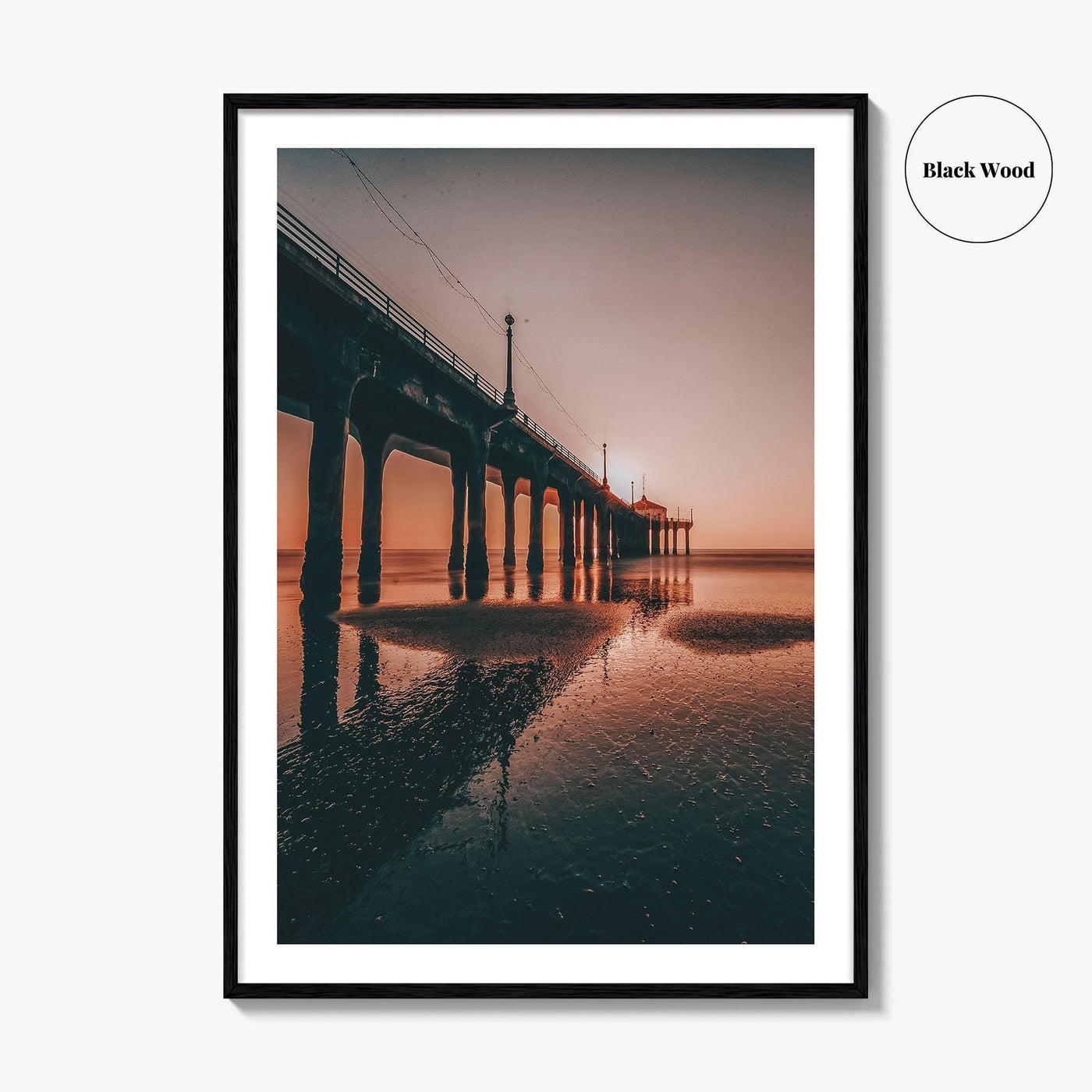 Manhattan Beach Fine Art Photo Print, Pier, Los Angeles, California, USA Wall Decor Poster