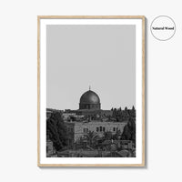 Jerusalem Skyline Black and White Fine Art Photo Print, Israel Wall Decor Poster