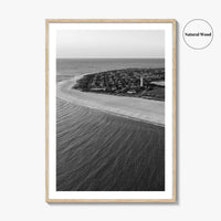 Cape May Point Black and White Fine Art Photo Print, New Jersey, Aerial Poster
