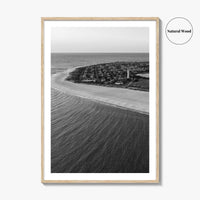 Cape May Point Black and White Fine Art Photo Print, New Jersey, Aerial Poster