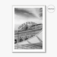Denver Black and White Fine Art Photo Print, Union Station Colorado Poster