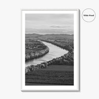 Connecticut Black and White Fine Art Photo Print, CT River Sugarloaf Mountain Poster