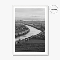 Connecticut Black and White Fine Art Photo Print, CT River Sugarloaf Mountain Poster