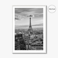 Paris Skyline Black and White Fine Art Photo Print, Eiffel Tower, France Poster