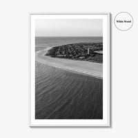 Cape May Point Black and White Fine Art Photo Print, New Jersey, Aerial Poster