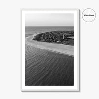 Cape May Point Black and White Fine Art Photo Print, New Jersey, Aerial Poster