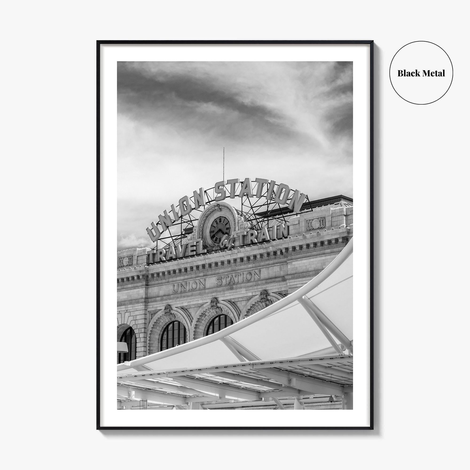 Denver Black and White Fine Art Photo Print, Union Station Colorado Poster