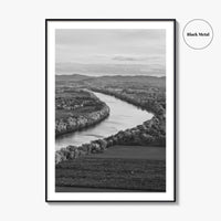 Connecticut Black and White Fine Art Photo Print, CT River Sugarloaf Mountain Poster