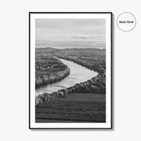 Connecticut Black and White Fine Art Photo Print, CT River Sugarloaf Mountain Poster