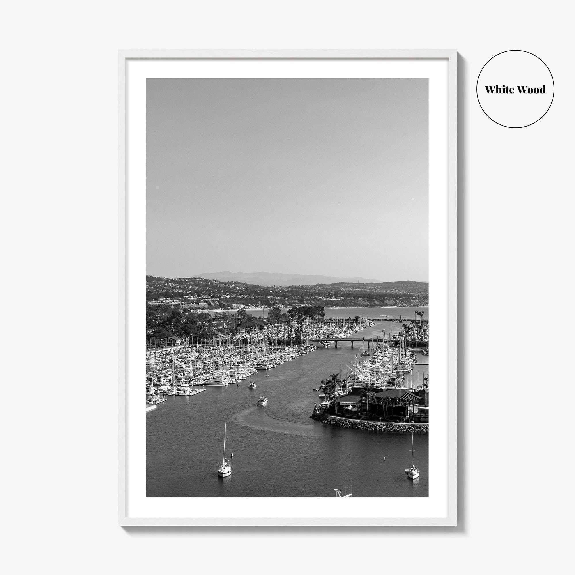 Dana Point Harbor Black and White Fine Art Photo Print, Orange County Poster