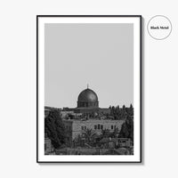 Jerusalem Skyline Black and White Fine Art Photo Print, Israel Wall Decor Poster