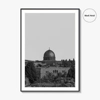 Jerusalem Skyline Black and White Fine Art Photo Print, Israel Wall Decor Poster