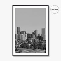 Denver Skyline Black and White Fine Art Photo Print, Panorama, Colorado Poster