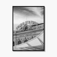 Denver Black and White Fine Art Photo Print, Union Station Colorado Poster