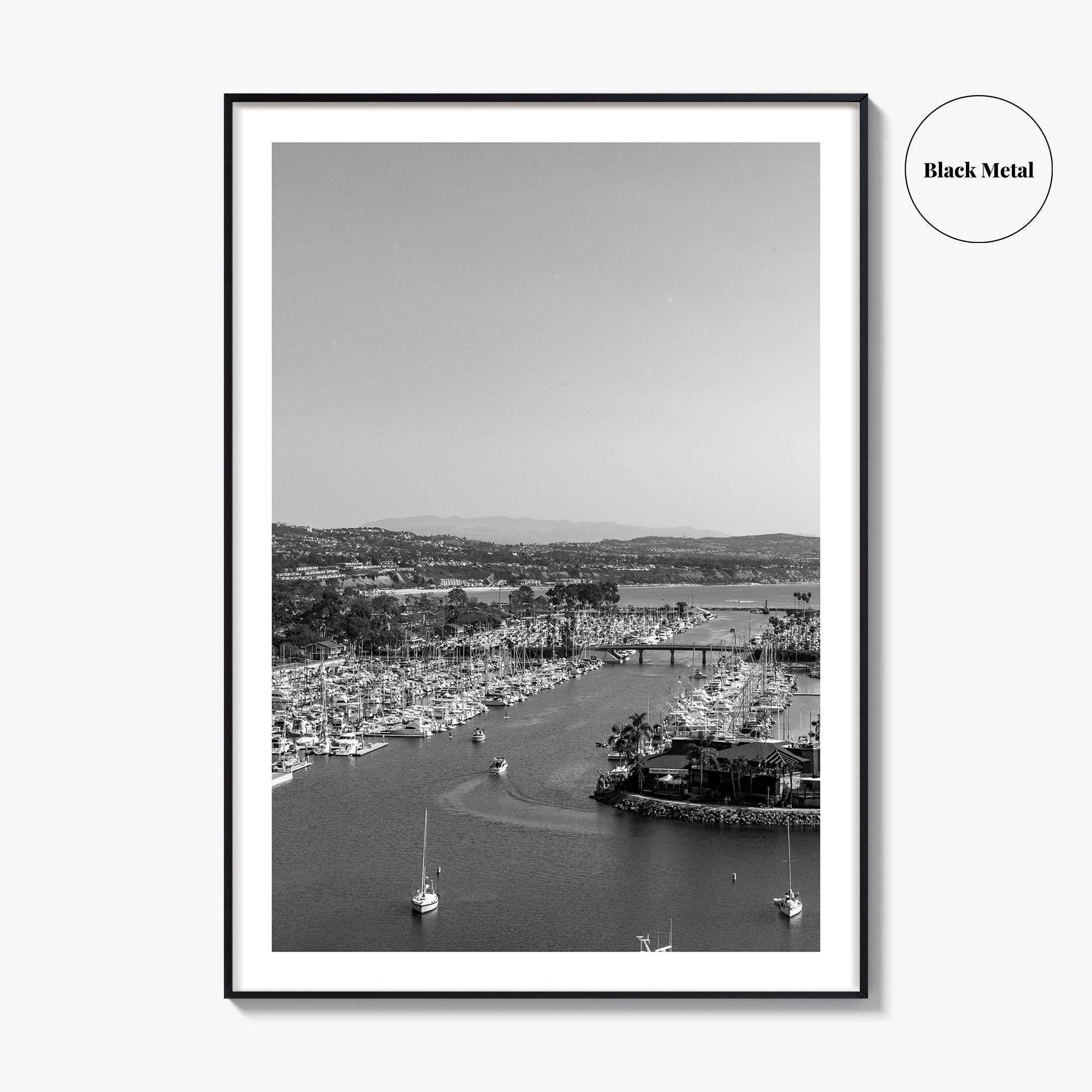Dana Point Harbor Black and White Fine Art Photo Print, Orange County Poster